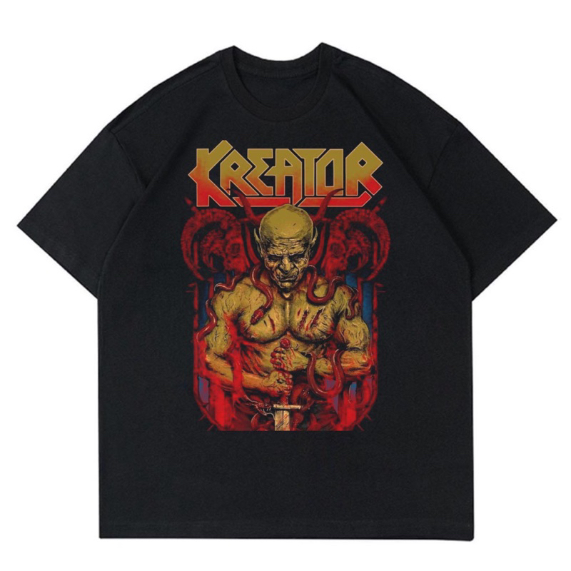 KAOS BAND KREATOR | T-SHIRT BAND KREATOR BLACK | BAJU BAND KREATOR PRIA HITAM