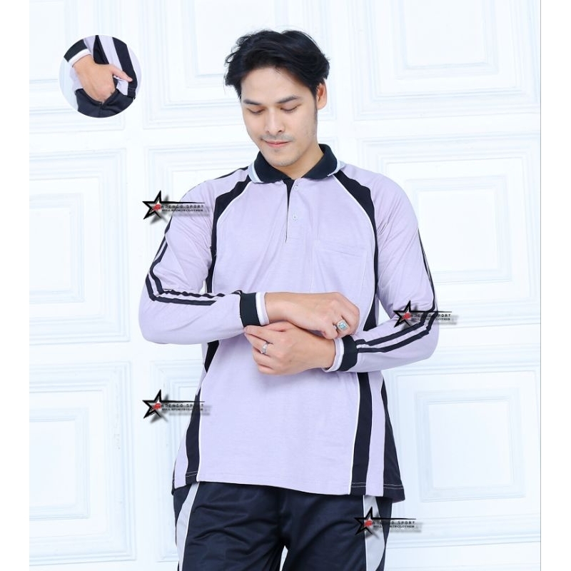 Baju Olahraga Lengan Panjang Pria Pakai Saku / Atasan Kaos Training Olagraga  (ATASAN)