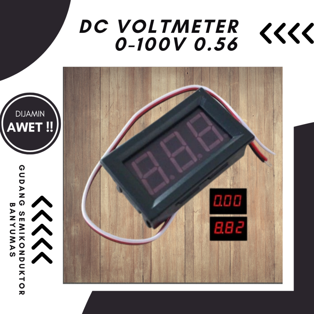 DC Voltmeter 0-100v 0.56" Digital Frame Volt Meter 100v 3 kabel volt meter dc digital 3 pin