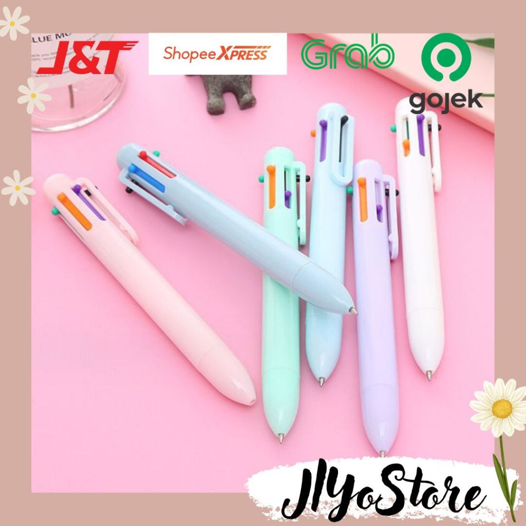 

Pulpen Bolpen Bolpoin Mekanik Pena 6 Warna Alat Tulis Sekolah Kantor ATK Stationery Aesthetic Lucu