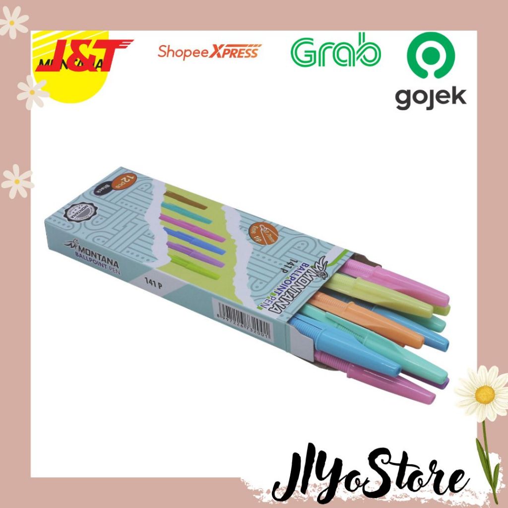 

Bolpen Pena Pulpen Tinta Hitam Case Warna Pastel ATK Sekolah Aesthetic