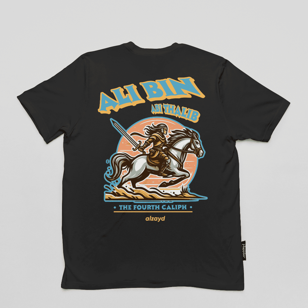 Alzayd - Baju Kaos Ali Bin Abi Thalib 1 T-Shirt Shortsleeve Islam Islami Dakwah Quotes Tauhid Pria D