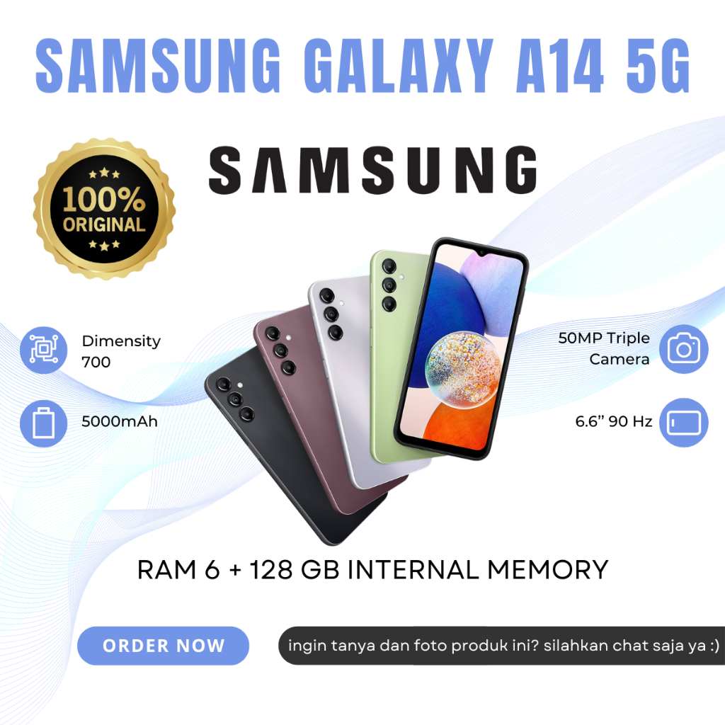 Free Adaptor Samsung Galaxy A14 5G 6/128 GB SECOND FULL SET ORIGINAL SECOND MULUS