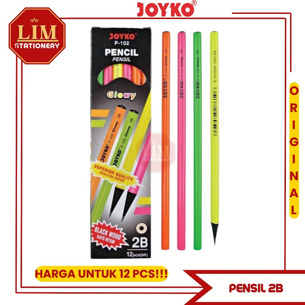 

Pensil Joyko 2B P102 Glowy Pencil 2B (12 Pcs)
