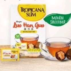 

Tropicana slim sweetener gula pemanis alami LUO HAN GUO ( 50 sachets )