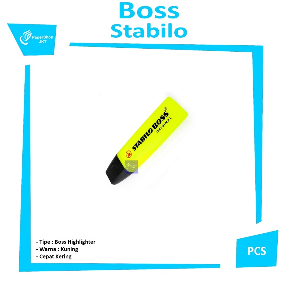 

Stock Banyak STABILO BOSS - Highlighter Penanda Berwarna - Pcs ♪↔✴❆