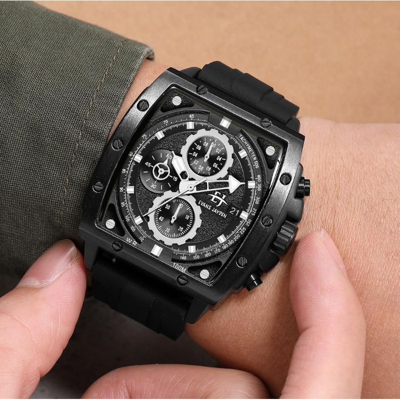 BUY 1 GET 1Jam tangan pria EVANS JAYDEN ORIGINAL Chrono aktif semua 9463-1 Rubber