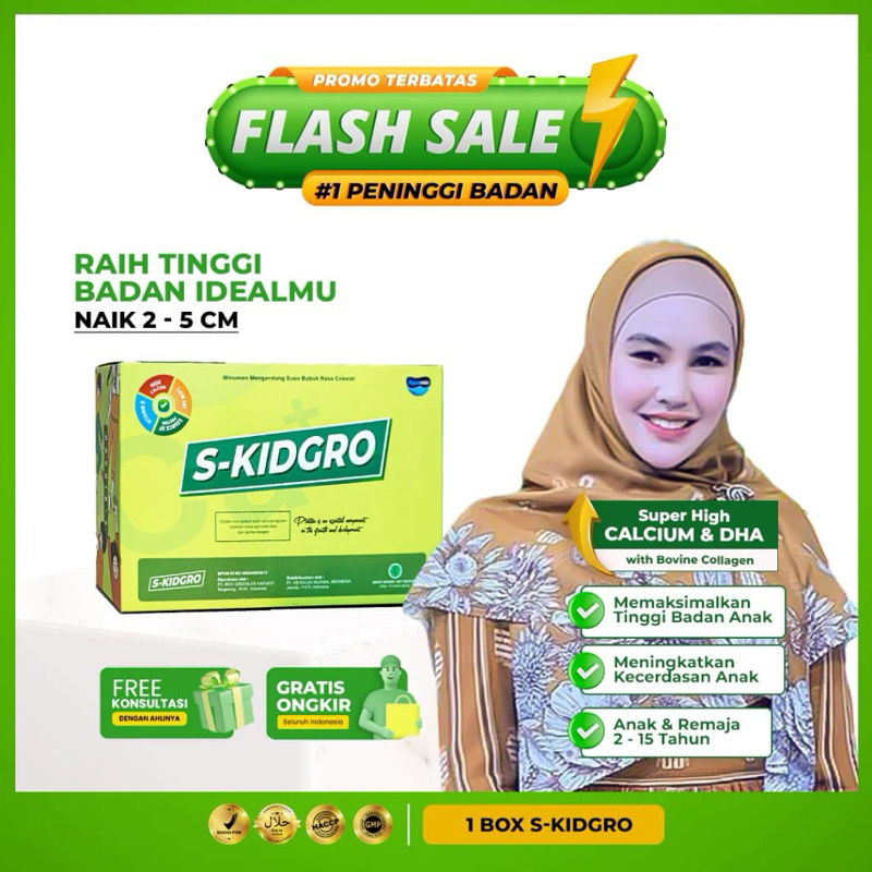 S-KIDGRO Susu Peninggi Badan Anak Terbaik Original Susu Tinggi Kalsium Pertumbuhan Tulang dan gigi A