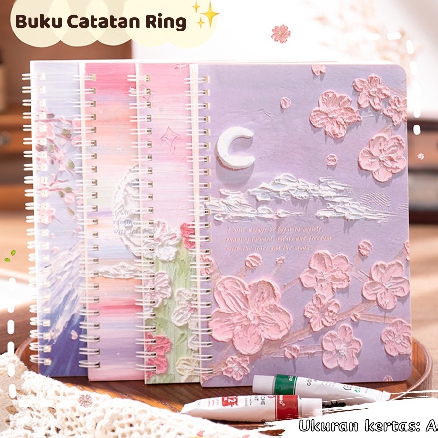

Model Baru Moony Buku Tulis A5 Buku catatan ring Buku tulis spiral lucu Buku tulis sekolah isi 60 lembar Super Promo