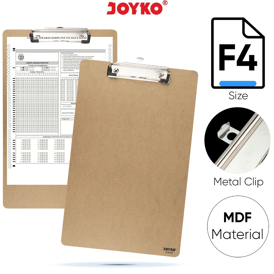 

Diskon JOYKO CLIPBOARD A4 F4 FOLIO / PAPAN JALAN ALAS UJIAN KAYU JOYKO CLB-64 ↑❂❉