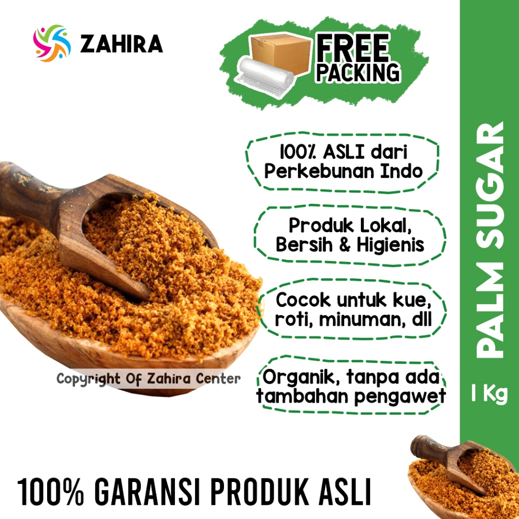 

PALM SUGAR PREMIUM 1KG Gula Aren Bubuk Organik Dari Perkebunan Indonesia Tebu Alami Herbal Roti Kue