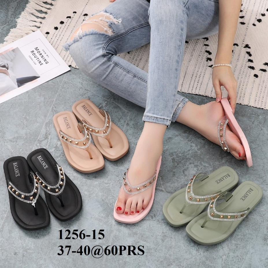 SANDAL BALANCE 1256 15 SENDAL JEPIT JELLY TALI BENING & MUTIARA CANTIK