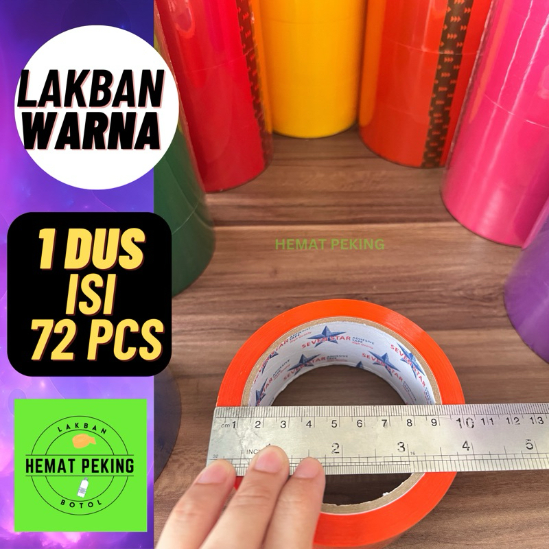 

Lakban Warna 1 dus isi 72 pcs 2 inch OPP tape