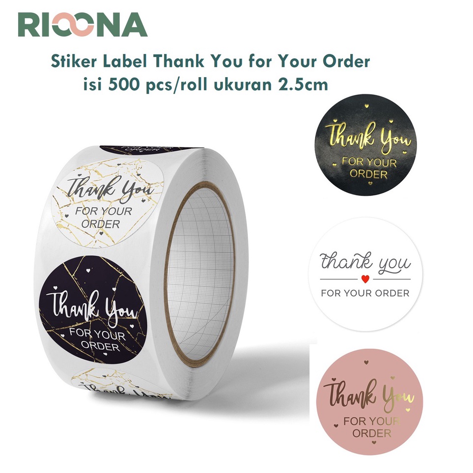 

Ready 500 pcs Stiker Label Thank You For Your Order
