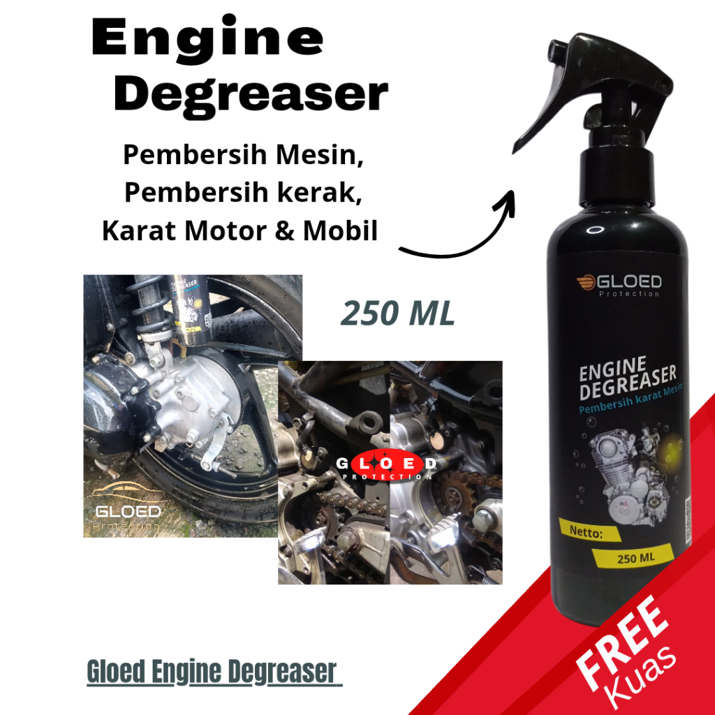 Super Gloed engine Degreaser by Gloed Pembersih Mesin Motor dan Mobil Original 250 ML
