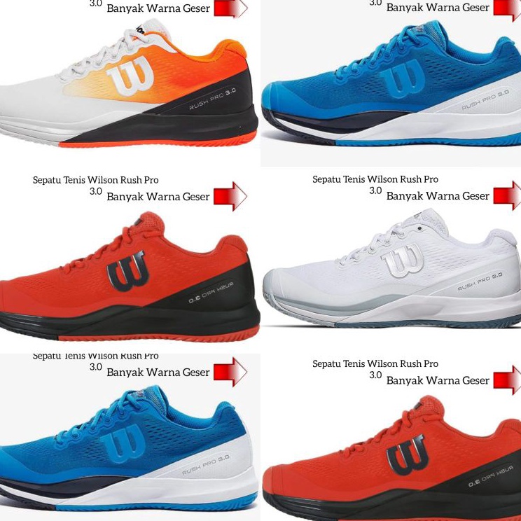 Best Terlaris Sepatu Wilson Rush Pro 3.0 Sepatu Olaraga Tenis Meja Wilson Original Ready