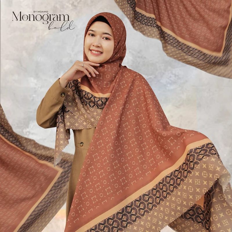 Hijab Jilbab Jumbo Syar'i 140 x 140 cm segi empat motif Marble Series