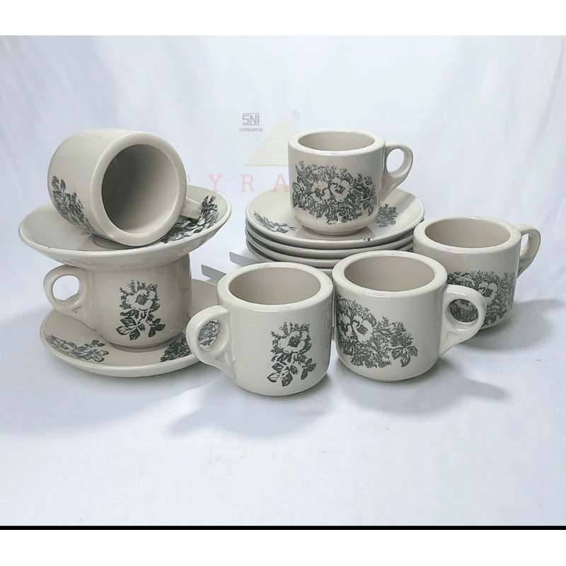 Cangkir Piring Kopi Pyramid / Cangkir Kopi Set