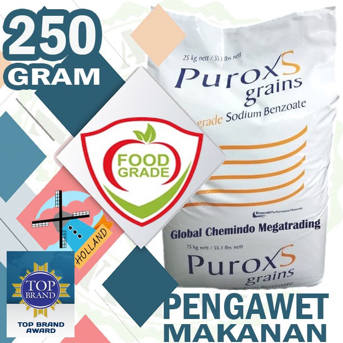 

TIPE UTN983 Purox Original Sodium Benzoate 250gram Natrium Benzoat Food Grade Pengawet Makanan Minuman