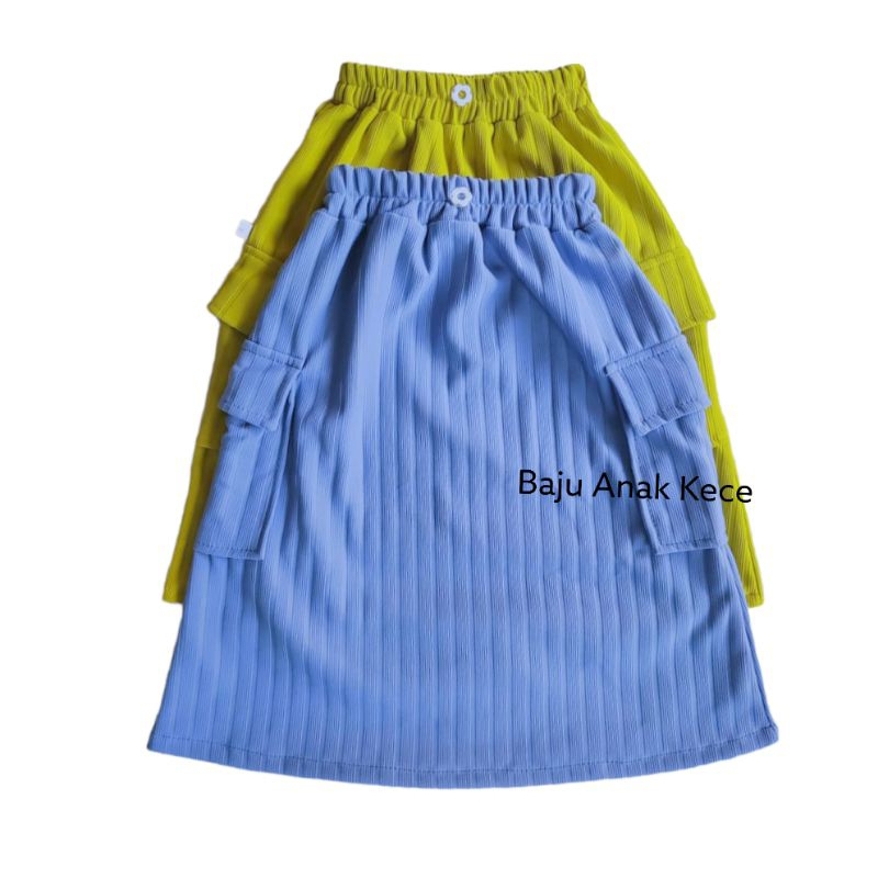 4-10 Tahun Cargo Skirt Panjang Knite Hornet's Rok Anak Perempuan Gaya Korea