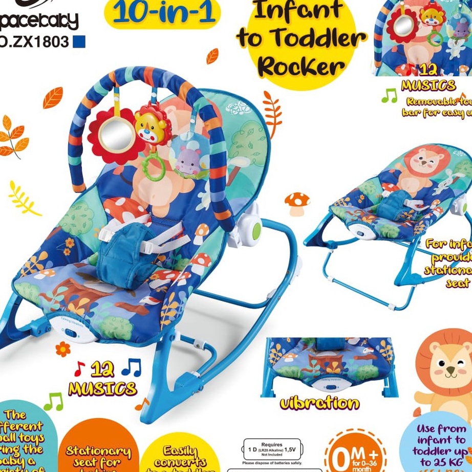 MODEL AWZ181 Kursi & Ayunan Jungkat-Jungkit Bayi Spacebaby ZX1803 New Born Up25kg Infant to Toddler 