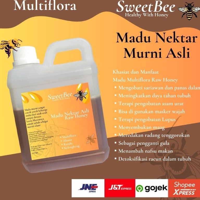 

MODEL VNK042 Madu SweetBee MULTIFLORA 1000gr Raw Honey