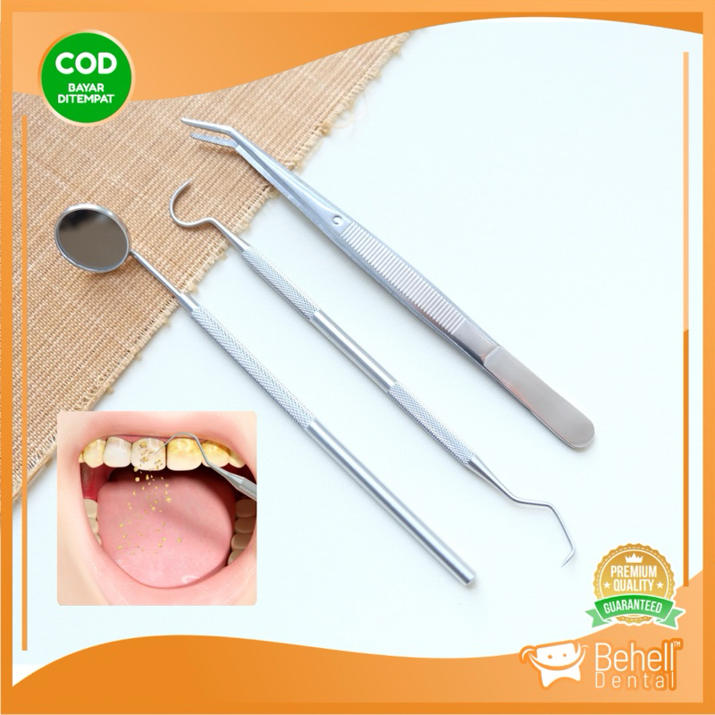 KACA MULUT GIGI BEHEL KACA MULUT SS + GAGANG ANTI KARAT ALAT KEDOKTERAN - DENTAL MIRROR BESI STAINLE