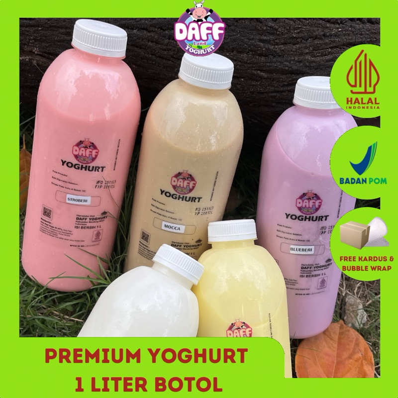 

(BPOM) PREMIUM YOGURT THICK 1 LITER BOTOL | DAFF YOGHURT | YOGURT HOMEMADE