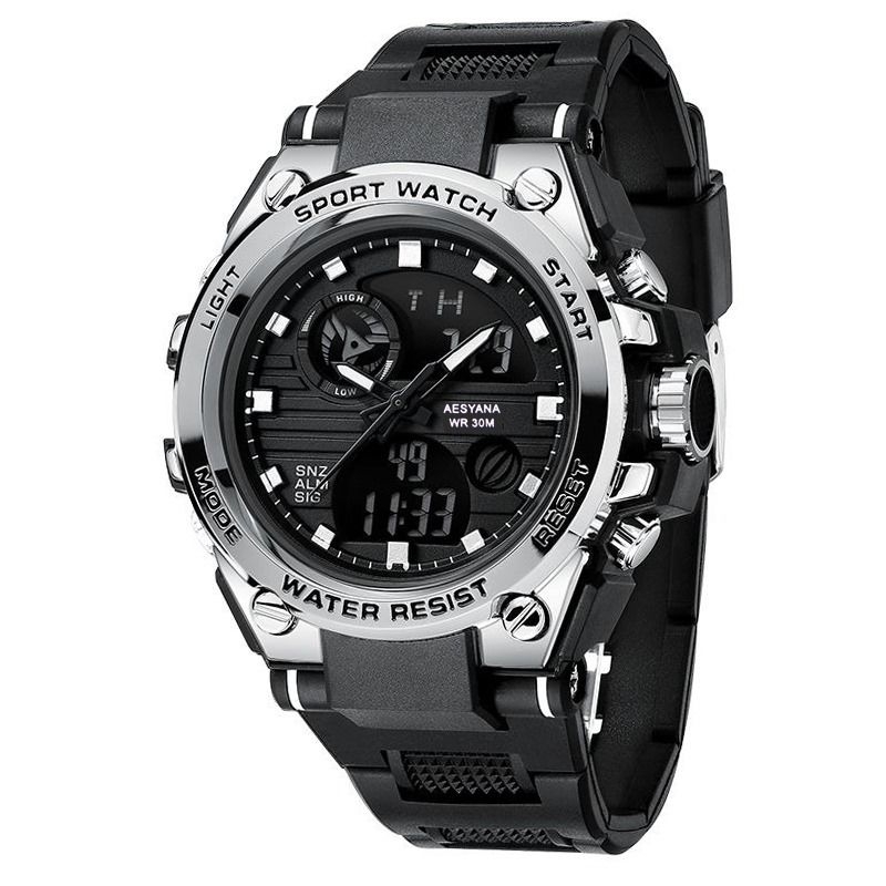 Jam Tangan Pria Digital Analog Tali Rubber Elegan Sport