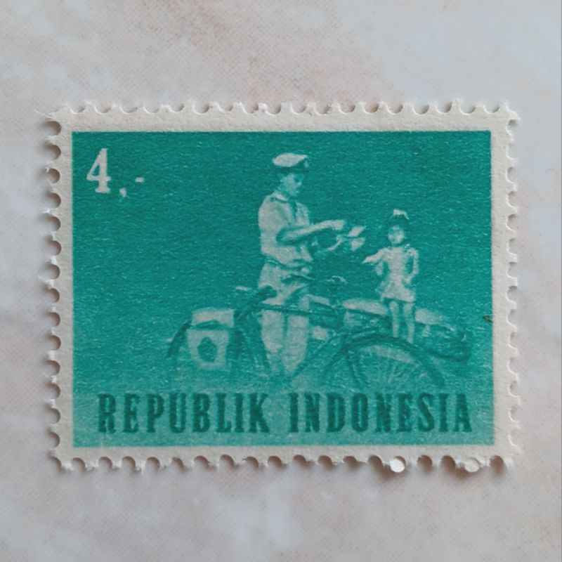 

(AF) Perangko Indonesia 1964 Alat - Alat Transportasi 4 rupiah Mint