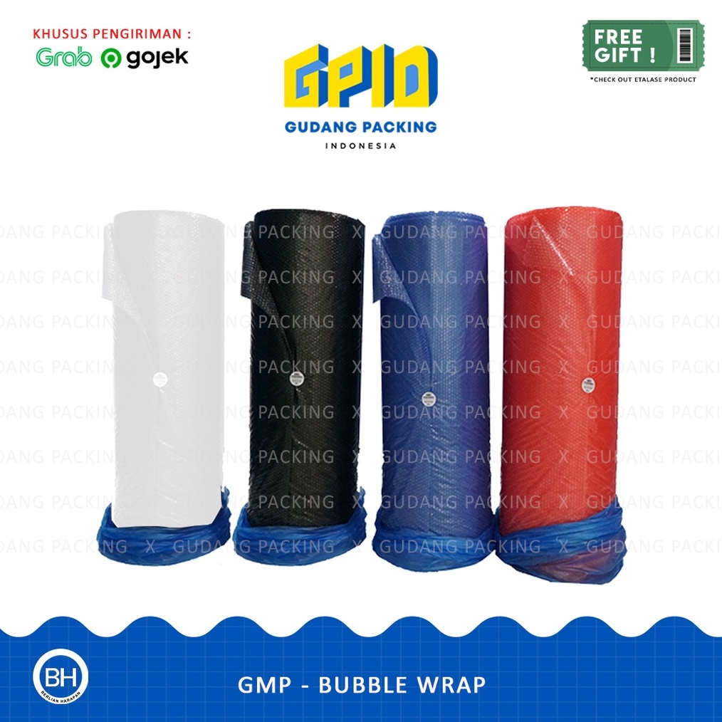 

Star (GOSEND/GRAB) GMP - Bubble Wrap Warna Hitam / Bening / Merah / Biru buruan