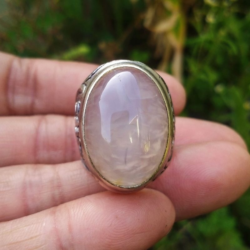 batu cincin akik chalsedhony pandan biduri sutra  natural lebih indah