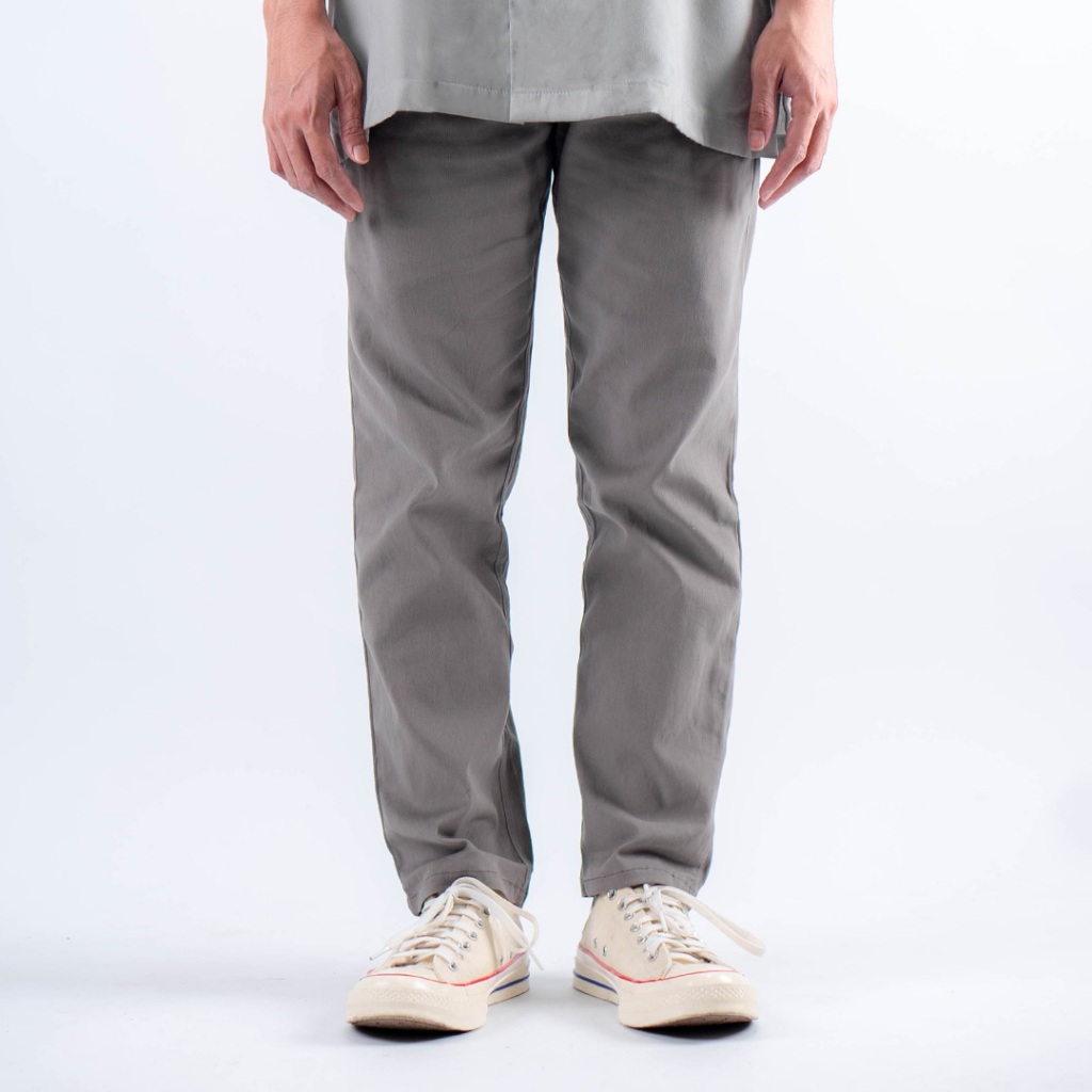 Peeps Stuff Long Chinos Pants Regular Loose Fit Grey