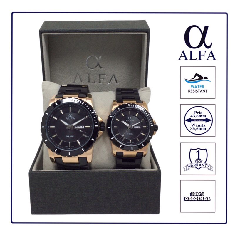 ALFA Jam Tangan Couple Sport Tahan Air 99019 Original