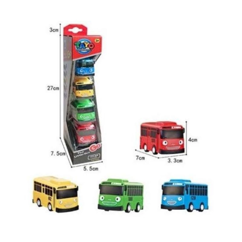 Bus Tayo kecil isi 4 mobil mainan anak anak