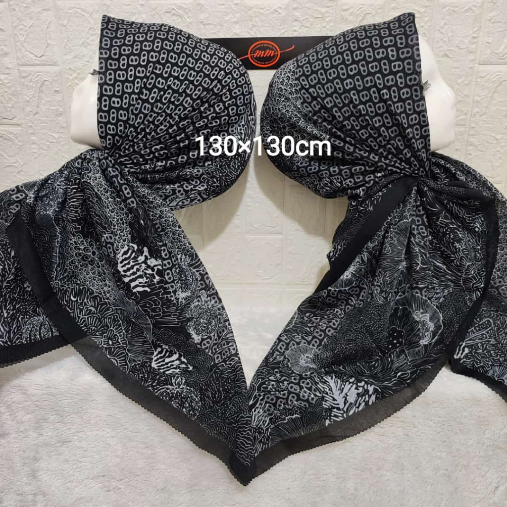 Hijab Segi Empat | Hijab Voal Motif | Hijab Denay KW | Motif bunga | hijab voal merek mm