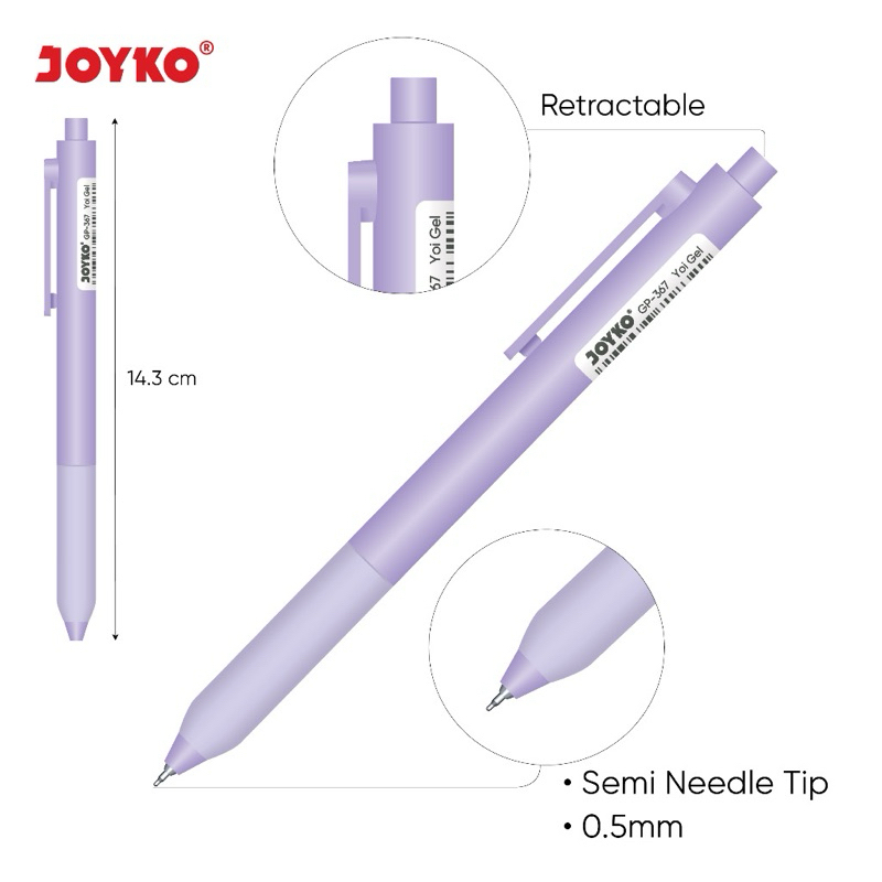 

Gel Pen Pulpen Pena Joyko GP-367 Yoi Gel 0.5 mm isi 5 Pcs