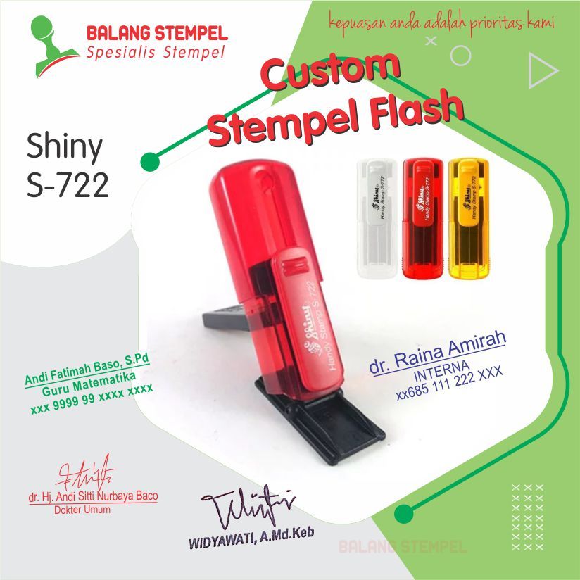 Stempel Nama Dokter Bidan Perawat Apoteker Guru Cap Tanda Tangan Stampel Flash Warna Otomatis Custom