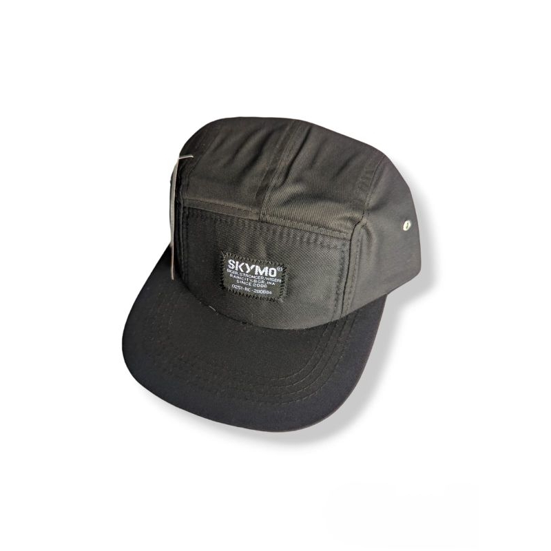 terlaris topi 5 panel skymo Hitam bahan premium masa kini bisa COD