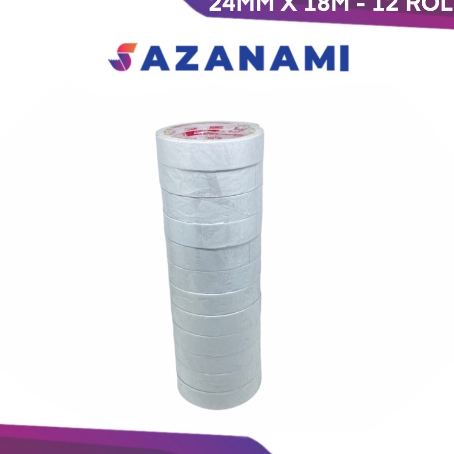 

Stok terbatas - DOUBLE TAPE 1" 24MM x 18M DOUBLETAPE KERTAS PUTIH SAZANAMI ISI 12ROLL