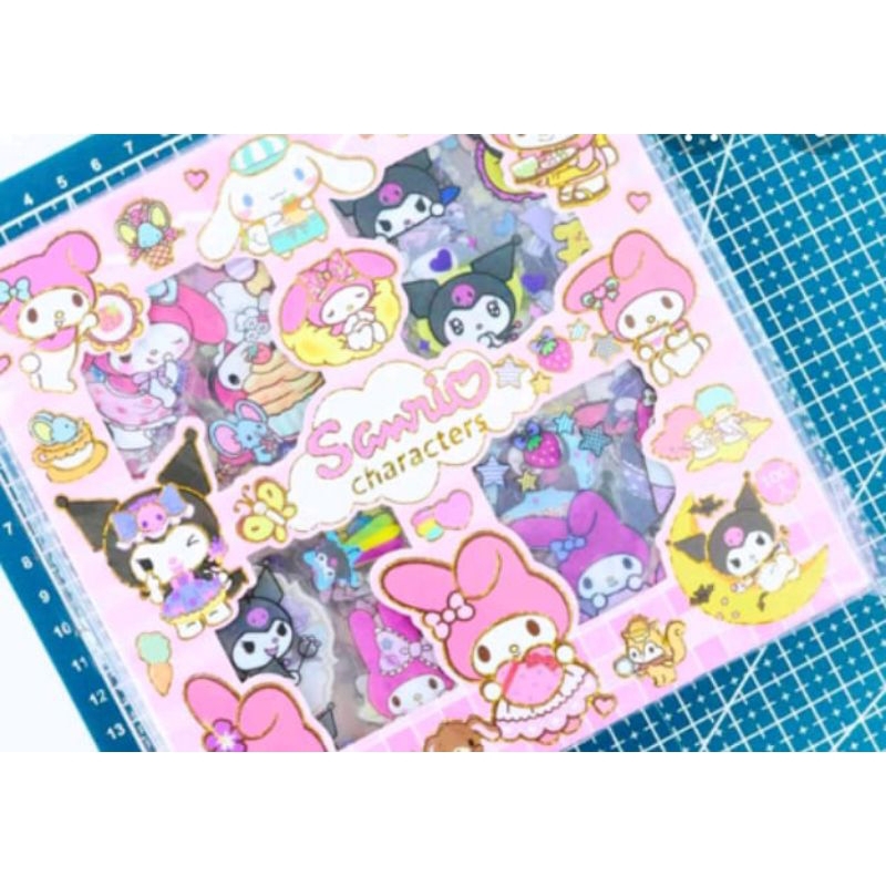 

Sticker Premium Aesthetic bermotif kartun Sanrio melody mix kuromi yang cute