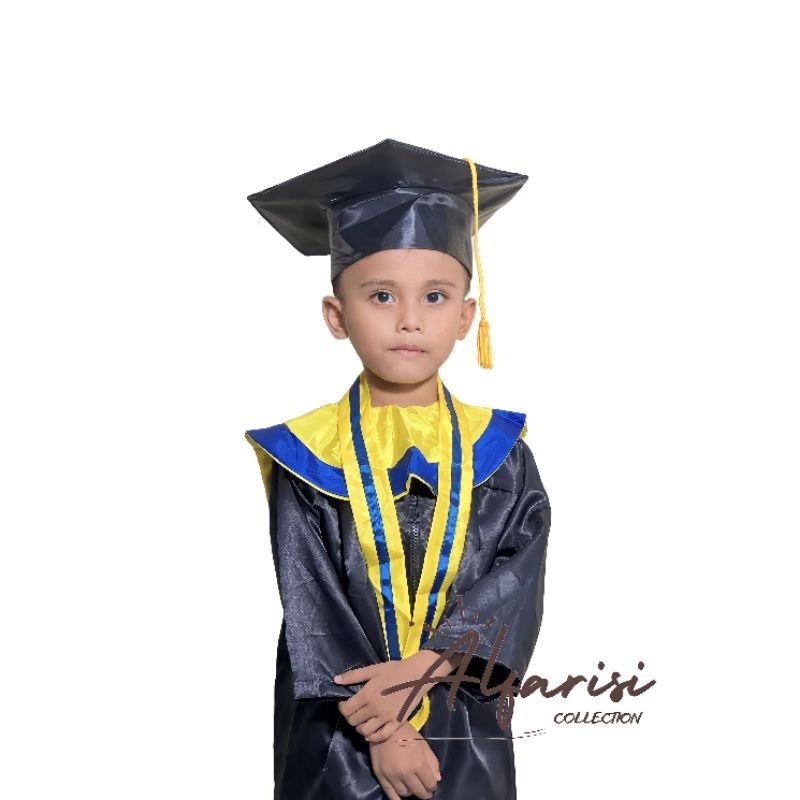 BAJU TOGA WISUDA ANAK LENGKAP + TABUNG + medali