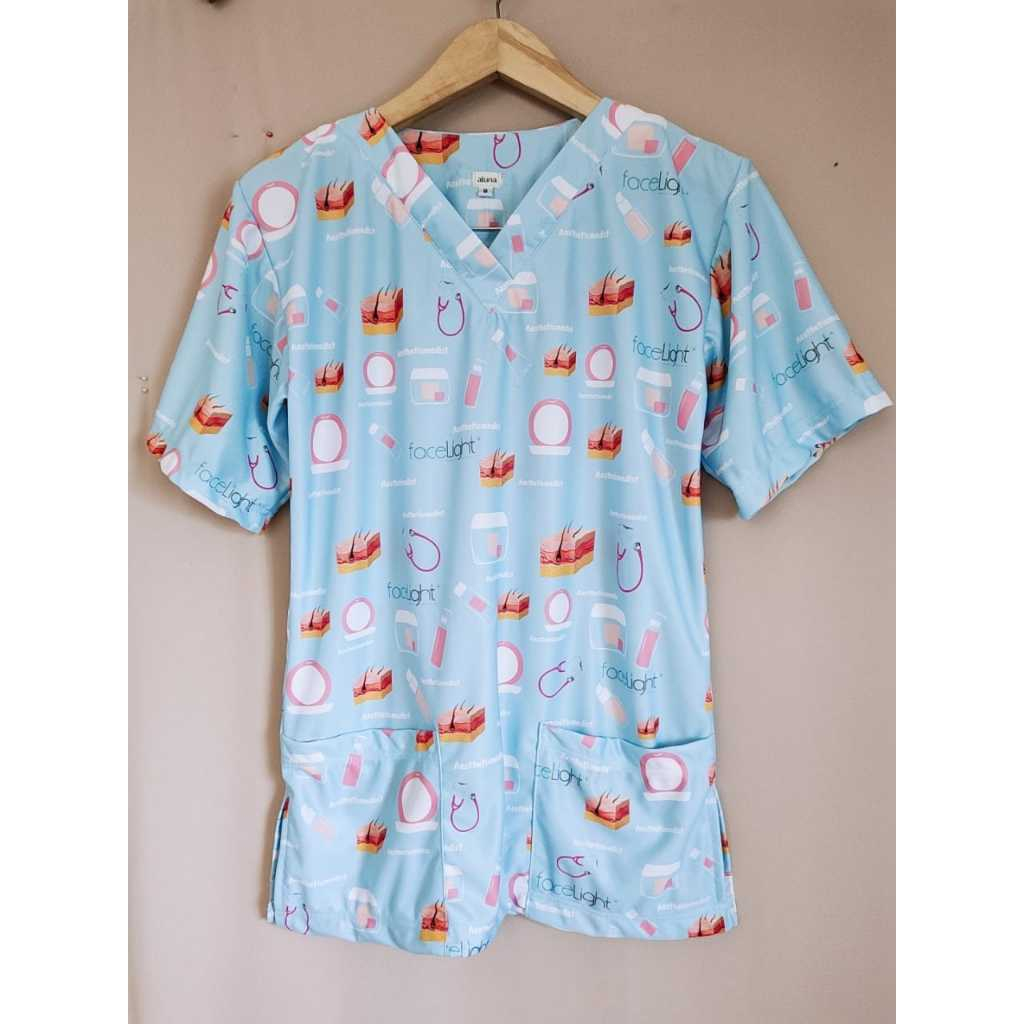 Baju jaga motif / Baju jaga / Baju dokter printing motif dermatologi