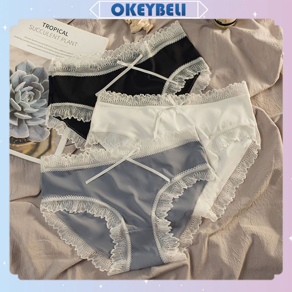 •OKEY BELI•CD1497 Celana Dalam Transparan CD Seamles Pita Renda Underwear CD Underwear Sempak Korea