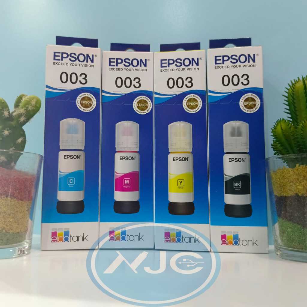 TINTA EPSON 003 BLACK / CYAN / MAGENTA / YELLOW ORIGINAL PRINTER EPSON L1100 / L1110 / L1200 / L1210