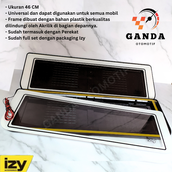 COVER PLAT NOMOR MOBIL IZY MIKA PUTIH - AKRILIK LAMPU LED ORIGINAL IZY