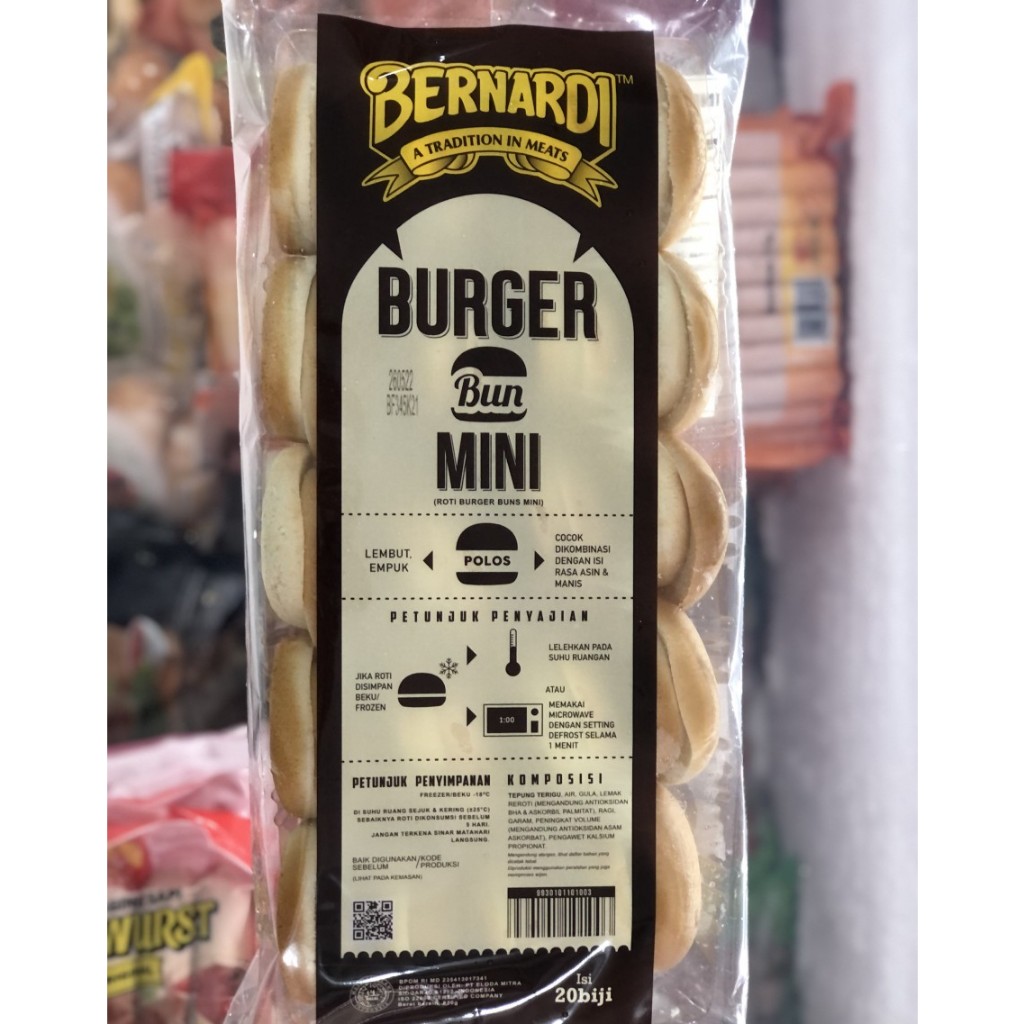 

BERNARDI ROTI BURGER WIJEN KECIL 500GR ISI 20PCS MINI BURGER BUNS WITH SESAME SEEDS