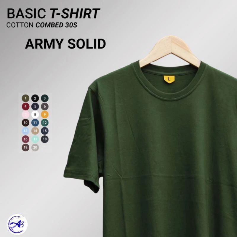 Kaos Polos Hijau Army Cotton Combed 30s Premium