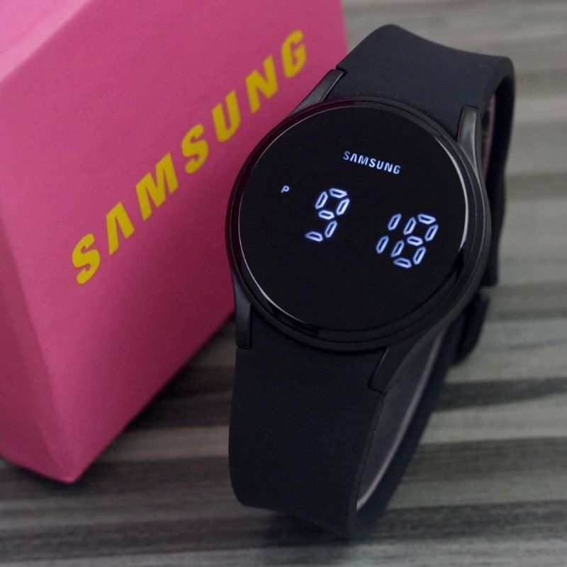 JAM TANGAN SAMSUNG UNISEX RUBBER TOUCH SCREEN DIAMETER 4CM + BOX