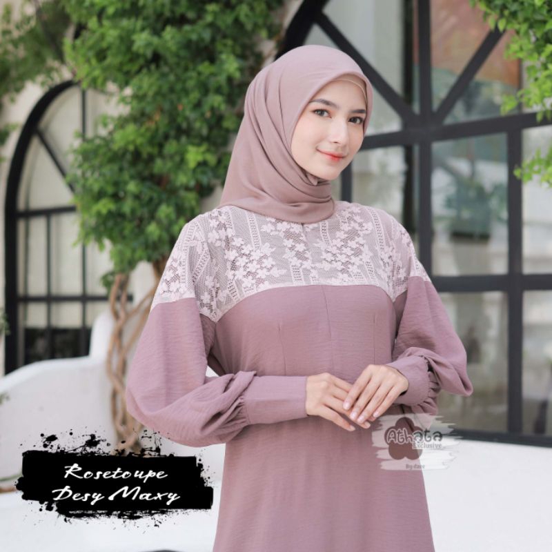 DESY MAXY // GAMIS WANITA MIX LENGAN BROKAT ORIGINAL ATHATA
